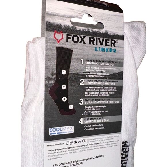 NEW WITH TAGS Pair of Fox River Wick Dry Ultra-Lightweight Liners Crew LARGE MEN - Picture 4 of 4